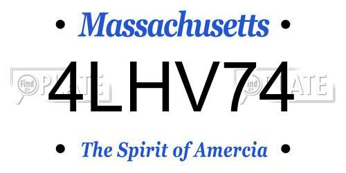 4LHV74 Massachusetts License Plate