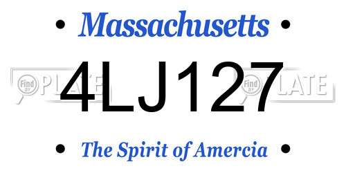 4LJ127 Massachusetts License Plate