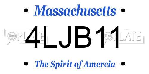 4LJB11 Massachusetts License Plate