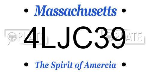4LJC39 Massachusetts License Plate