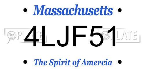 4LJF51 Massachusetts License Plate