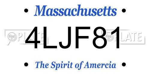 4LJF81 Massachusetts License Plate