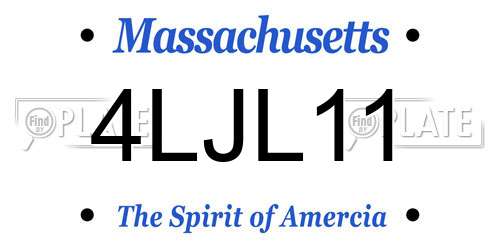 4LJL11 Massachusetts License Plate