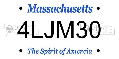 4LJM30 Massachusetts License Plate