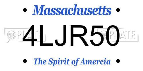 4LJR50 Massachusetts License Plate