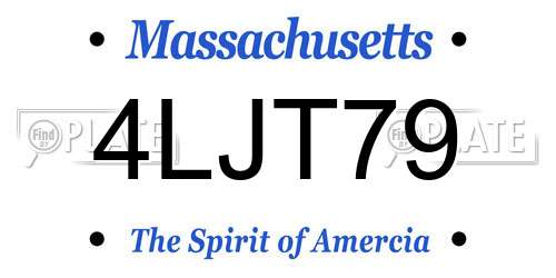 4LJT79 Massachusetts License Plate