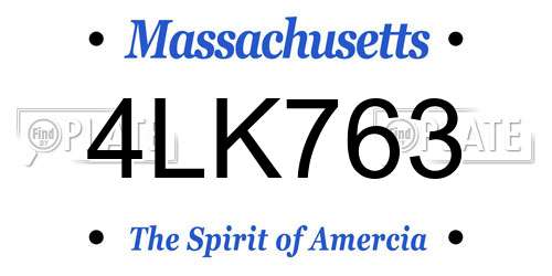 4LK763 Massachusetts License Plate