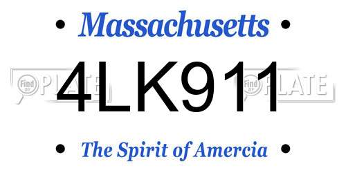 4LK911 Massachusetts License Plate