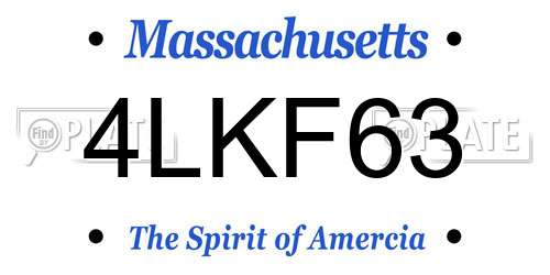 4LKF63 Massachusetts License Plate