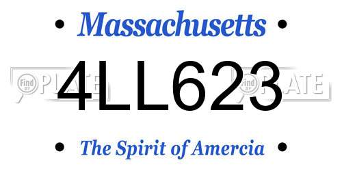 4LL623 Massachusetts License Plate