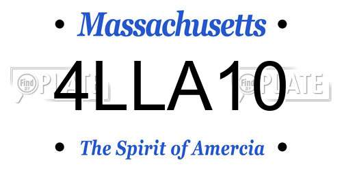 4LLA10 Massachusetts License Plate