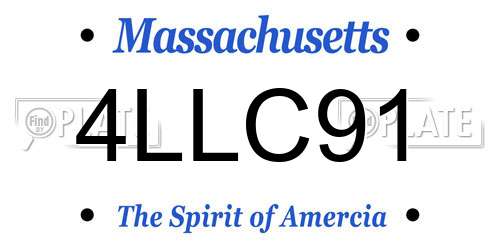 4LLC91 Massachusetts License Plate