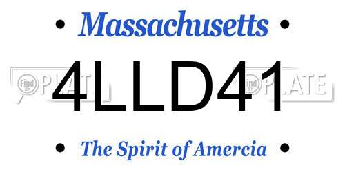 4LLD41 Massachusetts License Plate