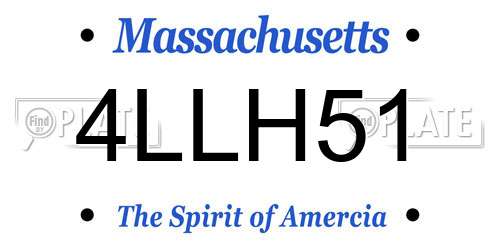 4LLH51 Massachusetts License Plate