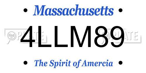 4LLM89 Massachusetts License Plate