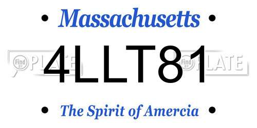 4LLT81 Massachusetts License Plate
