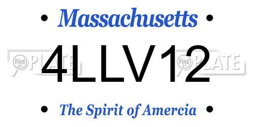 4LLV12 Massachusetts License Plate