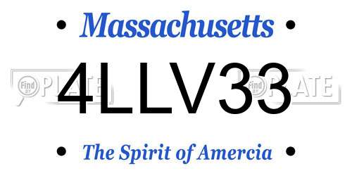 4LLV33 Massachusetts License Plate