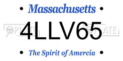 4LLV65 Massachusetts License Plate