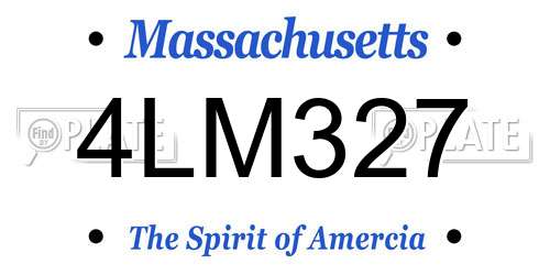 4LM327 Massachusetts License Plate