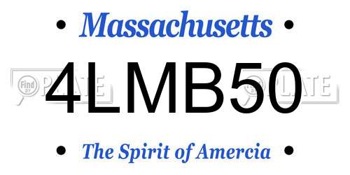 4LMB50 Massachusetts License Plate