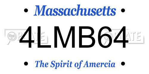 4LMB64 Massachusetts License Plate