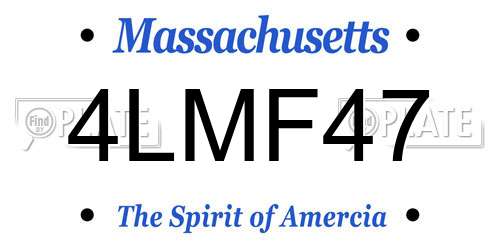 4LMF47 Massachusetts License Plate
