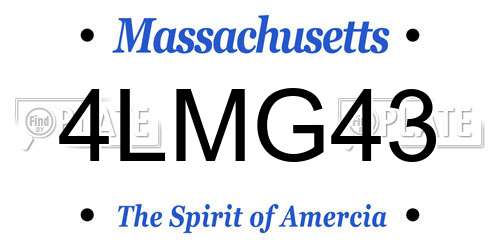 4LMG43 Massachusetts License Plate