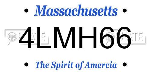 4LMH66 Massachusetts License Plate