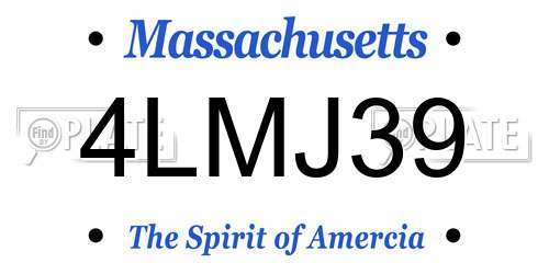 4LMJ39 Massachusetts License Plate
