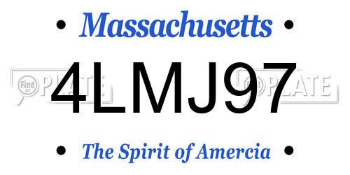 4LMJ97 Massachusetts License Plate