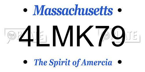 4LMK79 Massachusetts License Plate