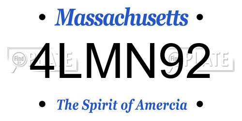 4LMN92 Massachusetts License Plate