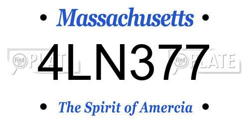4LN377 Massachusetts License Plate