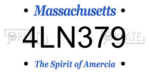 4LN379 Massachusetts License Plate