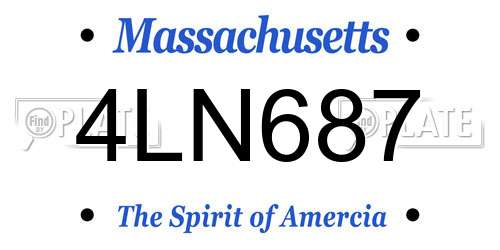 4LN687 Massachusetts License Plate