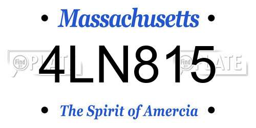 4LN815 Massachusetts License Plate