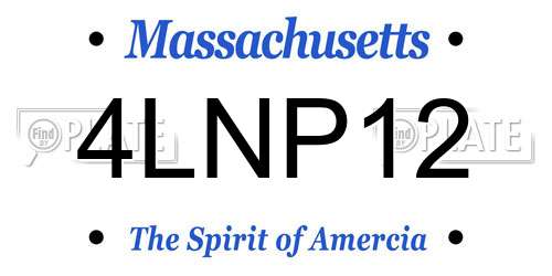 4LNP12 Massachusetts License Plate