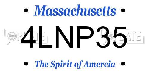4LNP35 Massachusetts License Plate