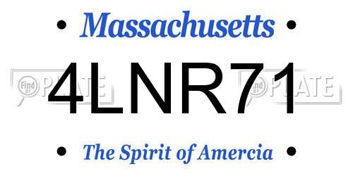 4LNR71 Massachusetts License Plate