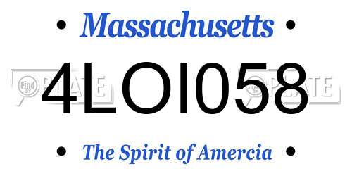 4LOI058 Massachusetts License Plate