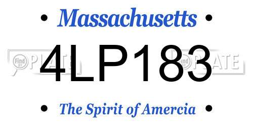 4LP183 Massachusetts License Plate