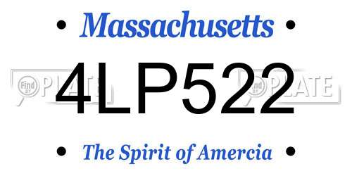 4LP522 Massachusetts License Plate