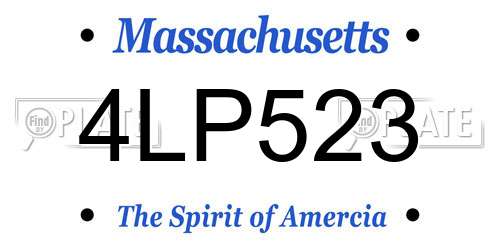 4LP523 Massachusetts License Plate