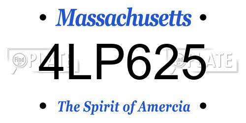 4LP625 Massachusetts License Plate