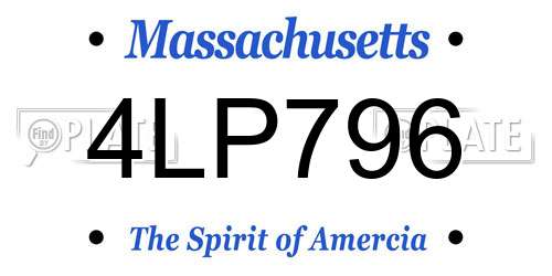 4LP796 Massachusetts License Plate