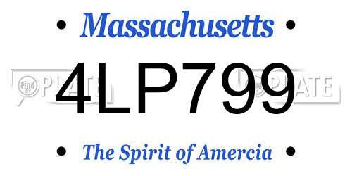 4LP799 Massachusetts License Plate