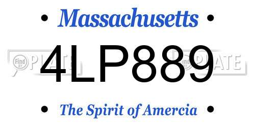 4LP889 Massachusetts License Plate