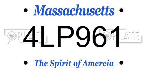4LP961 Massachusetts License Plate