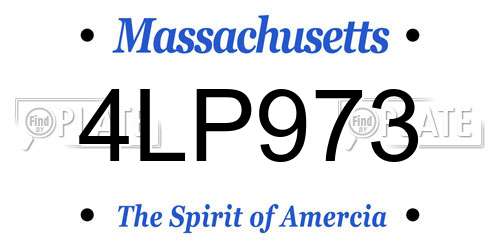 4LP973 Massachusetts License Plate